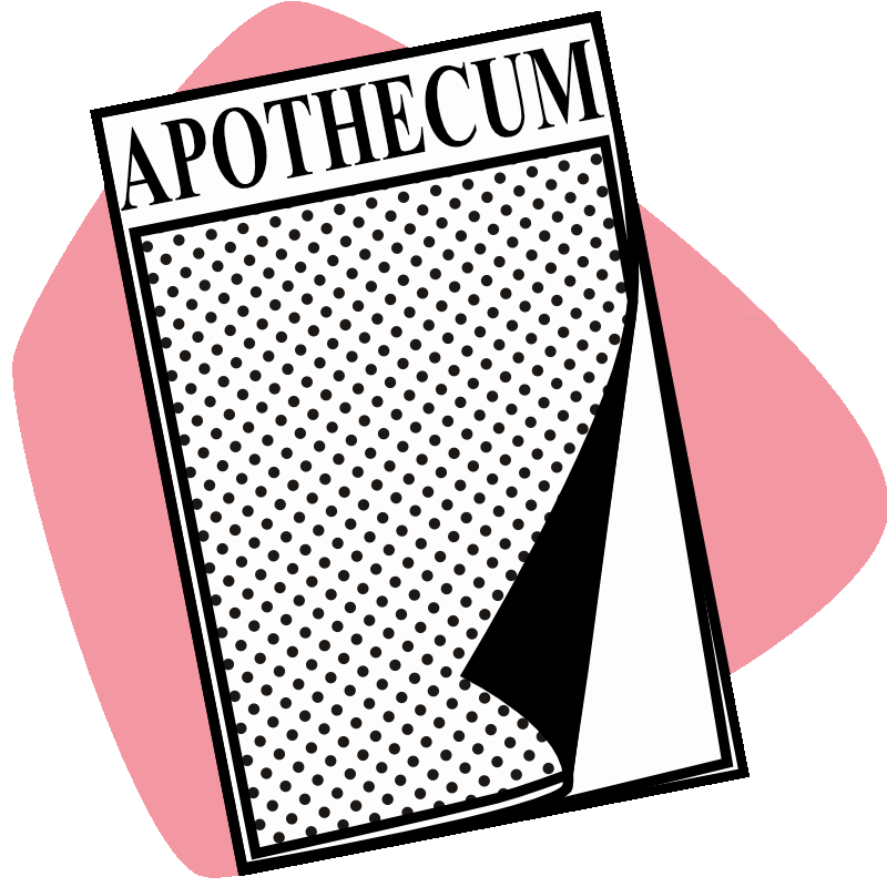 Grafik zeigt auf einer rosa, abgerundeten Fläche eine stilisierte Zeitschrift, dessen Titelblatt unten rechts aufgeklappt ist.